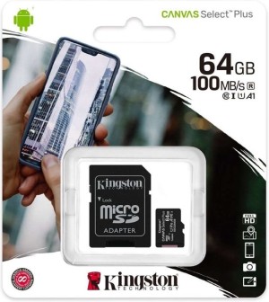 Kingston 64GB Micro SD-kaart Canvas Select Plus